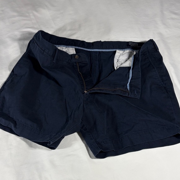 Polo Ralph Lauren mens navy blue rugged flat front 6" chino shorts - size 42 - Picture 9 of 12
